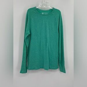 Figs Green Fitted Long Sleeve Tee